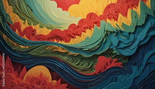 3D Abstract Background,With Different Colours of Abstraction