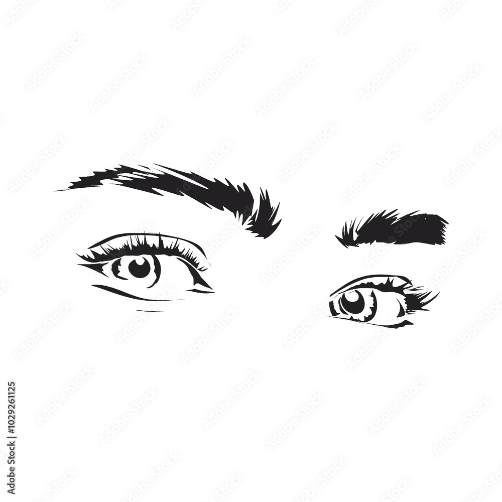 black silhouette illustration of a woman's eye glancing black silhouette illustration of a woman's eye glancing
