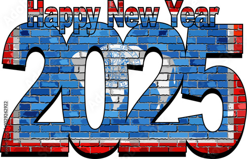 Happy New Year 2025 with Wyoming flag inside - Illustration,
2025 HAPPY NEW YEAR NUMERALS photo