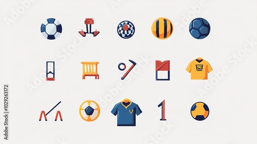 Wallpaper Mural Soccer football icon set collection Torontodigital.ca