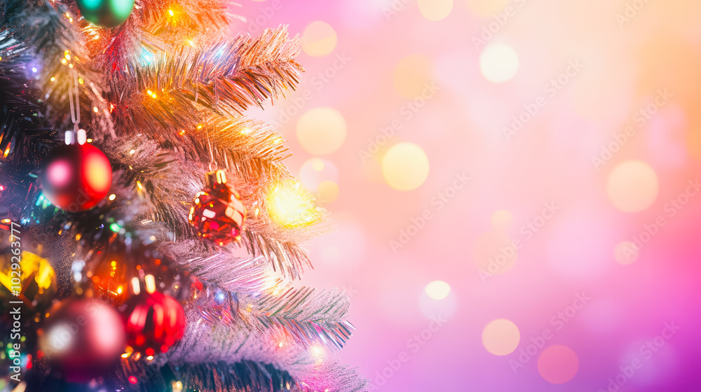 A Christmas tree with many ornaments and lights