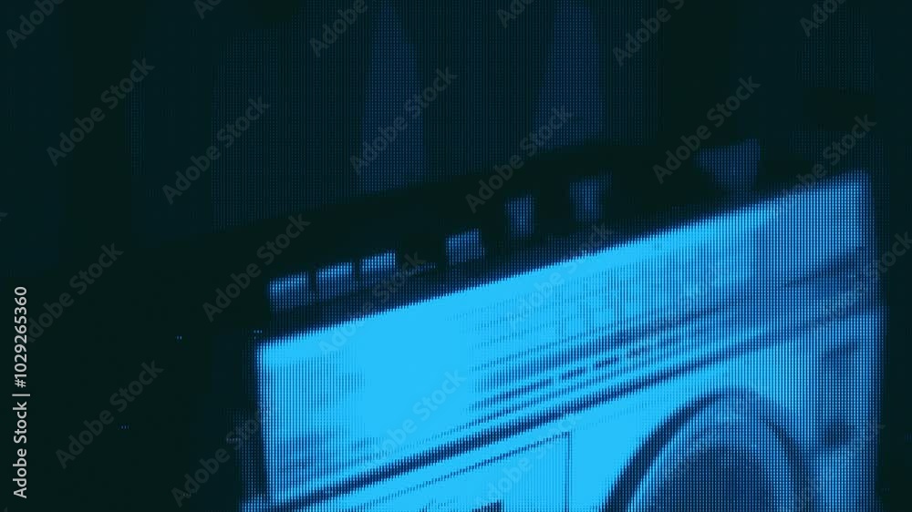 Old retro stereo on retro CRT TV screen Old retro stereo on retro CRT TV screen