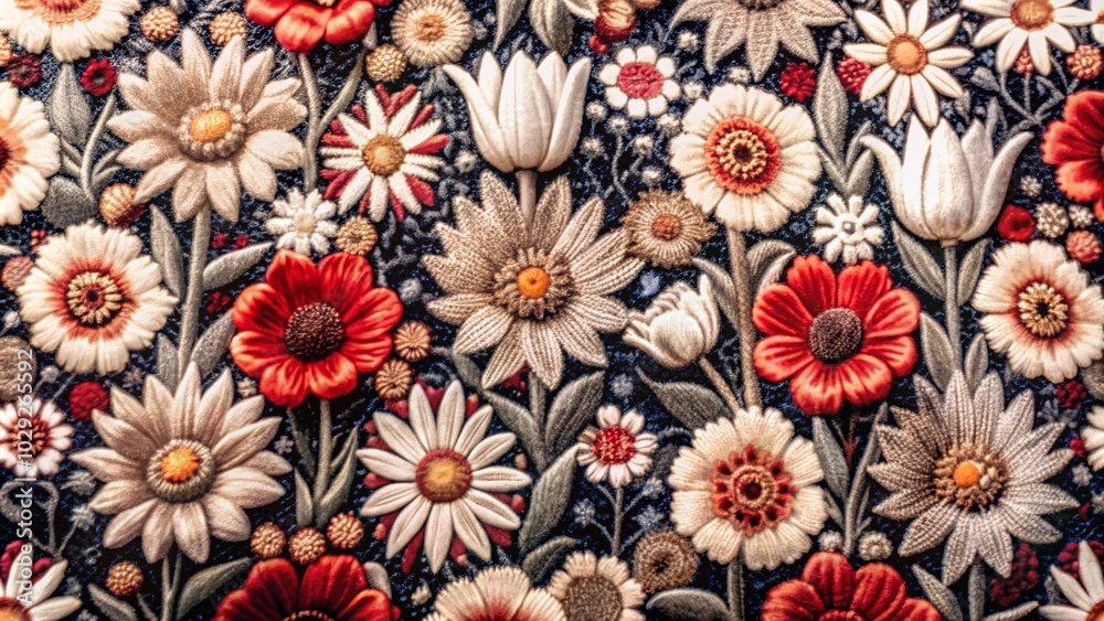 Colorful Spring Flower Pattern - High Dynamic Range Textile Design for Home Decor and Fashion Colorful Spring Flower Pattern - High Dynamic Range Textile Design for Home Decor and Fashion