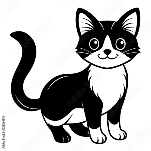  A cute Cat cartoon vector illustration