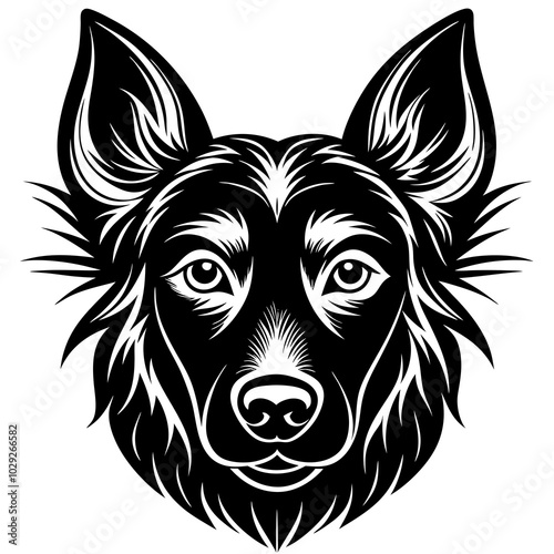 Wallpaper Mural  Dog head silhouette vector illustration Torontodigital.ca