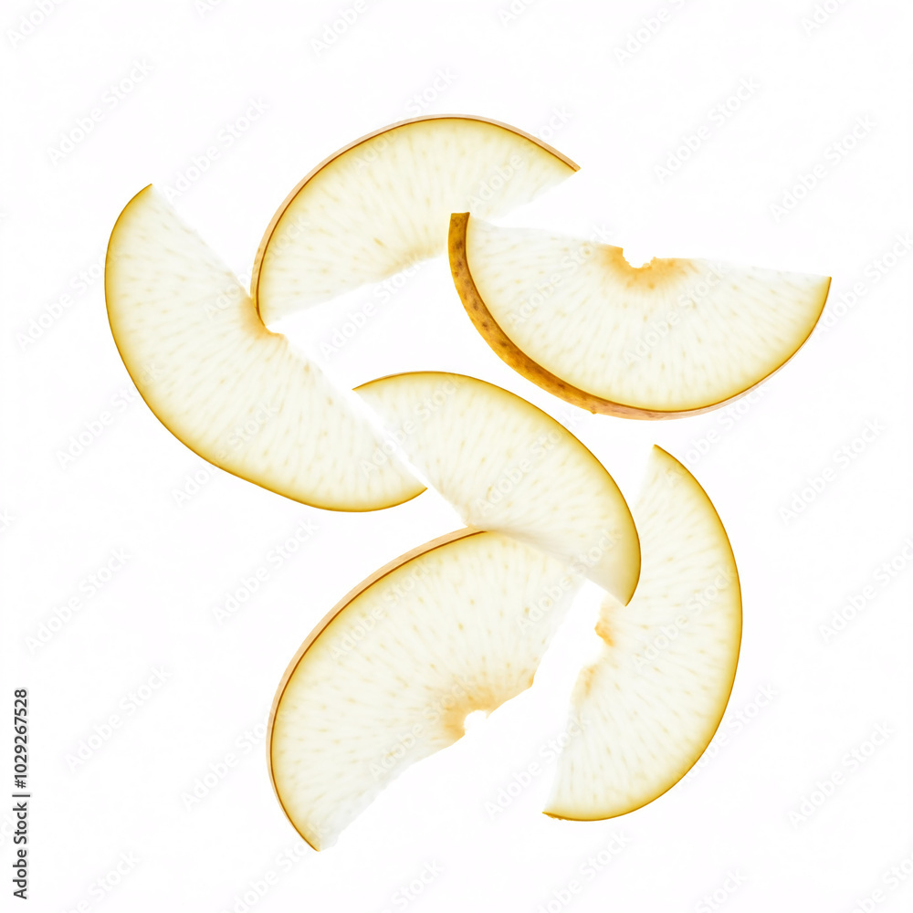 fresh sliced pear fruit isolated on white background fresh sliced pear fruit isolated on white background
