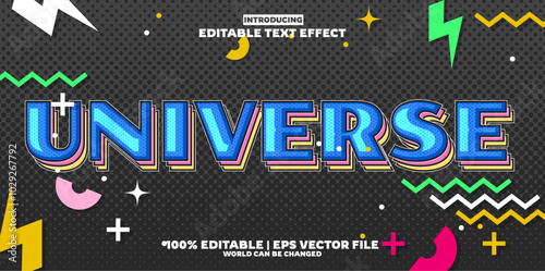 Universe editable text effect in new modern trend style