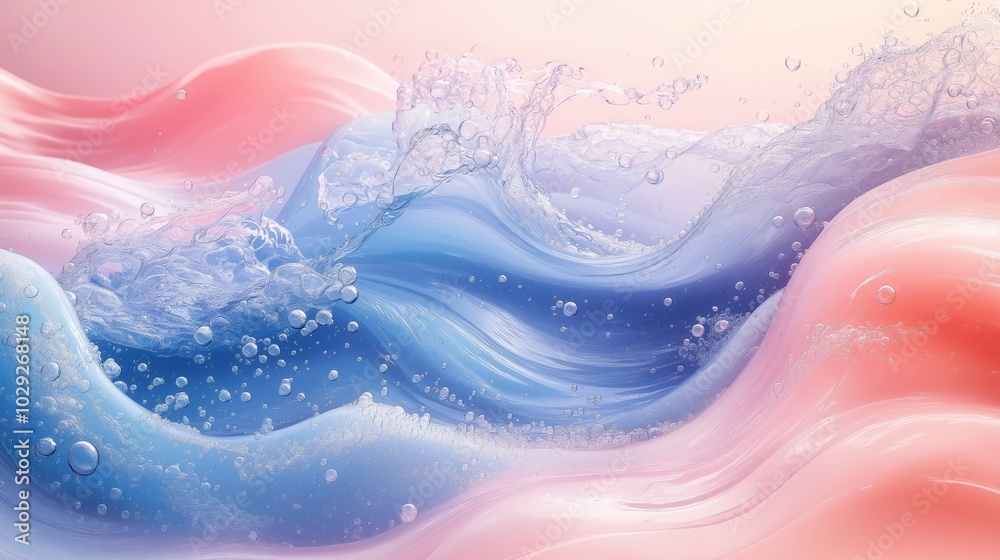 abstract gradient background. water splash, pink and blue soap foam with bubbles abstract gradient background. water splash, pink and blue soap foam with bubbles