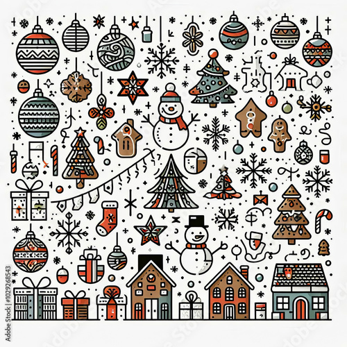 Wallpaper Mural Christmas Symbols and Decor for a Festive Atmosphere Torontodigital.ca