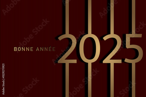 Bonne année - meilleurs vœux 2025 - vecteur pour affiche, bannière, salutation et célébration du nouvel an 2025.