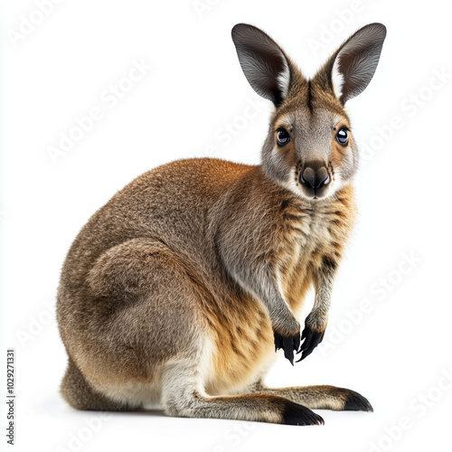 Wallaby isolated on white background