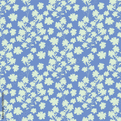 Amazing seamless floral pattern with bright colorful small flowers.