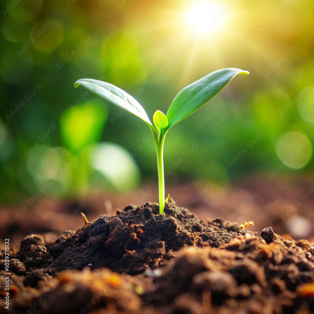 young plant in the ground young plant in the ground