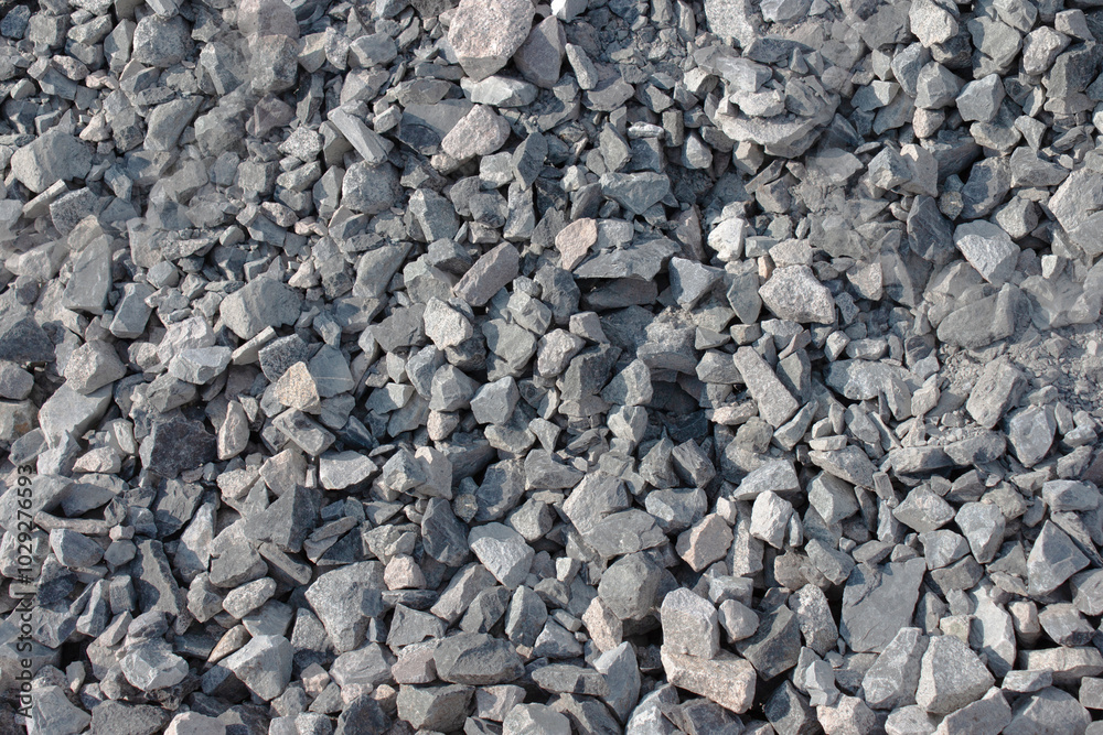 Background crushed stone, gravel. Texture gray stones. Construction materials Background crushed stone, gravel. Texture gray stones. Construction materials