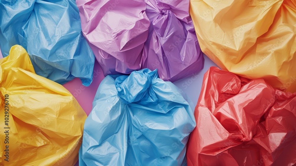 Colorful garbage bags background Colorful garbage bags background