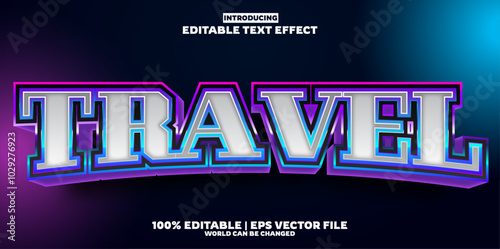 Travel editable text effect in new modern trend style