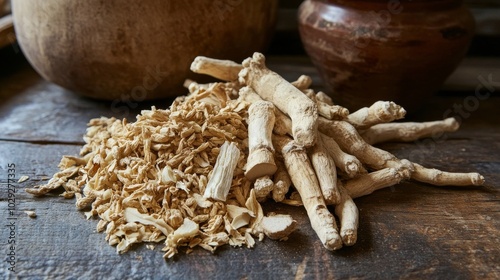 Medicinal use of Rubia tinctorum root. photo