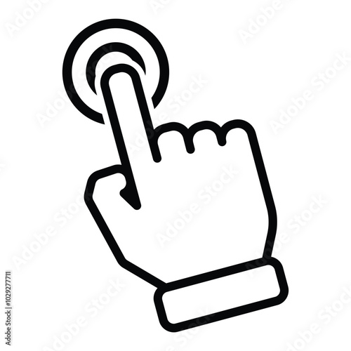 hand icon. hand touch. outline design style. Suitable for design materials, touches, markers. vector design template