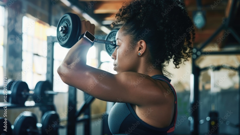 Focused fitness enthusiast exercising in gym ,dedication and strength in workout routine Focused fitness enthusiast exercising in gym ,dedication and strength in workout routine