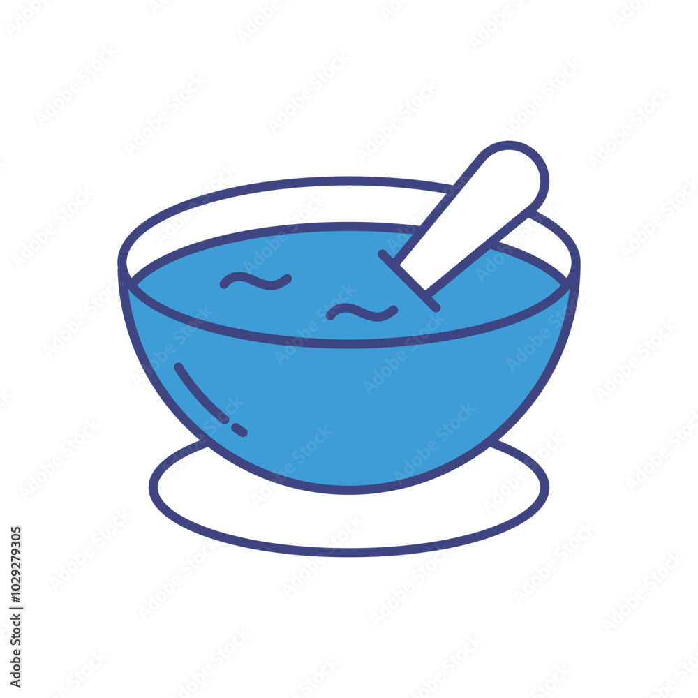 Soup Bowl vector icon stock illustration
