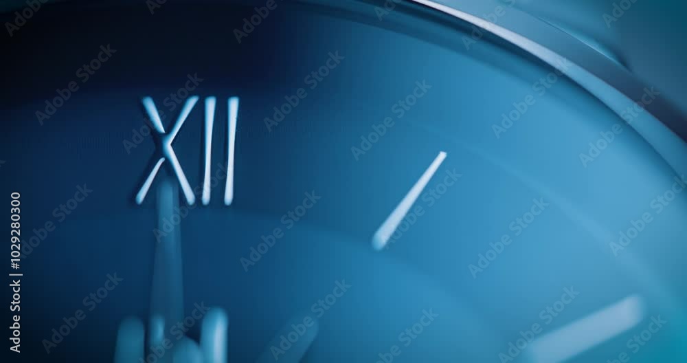 Close up of a ticking watch face