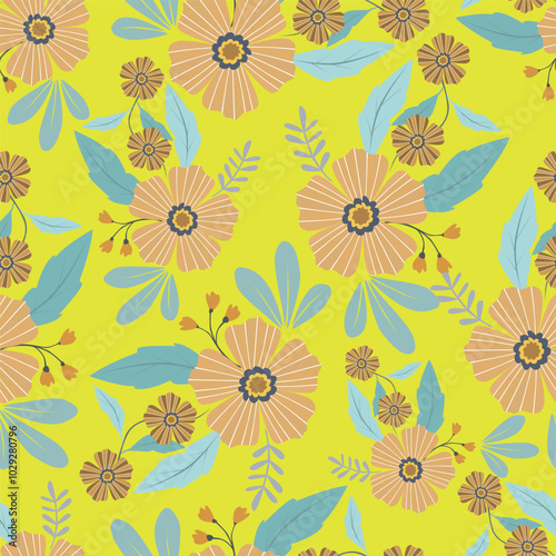 Wallpaper Mural Amazing seamless floral pattern with bright colorful small flowers. Torontodigital.ca