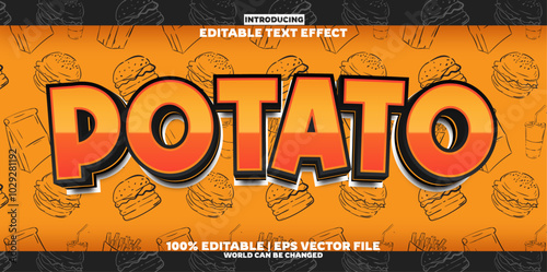 Potato editable text effect in new modern trend style
