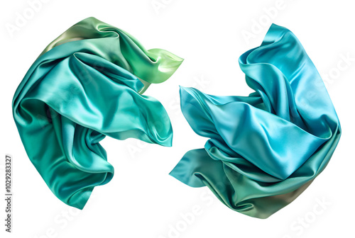 Silk Sati set showcases elegant turquoise blue green designs