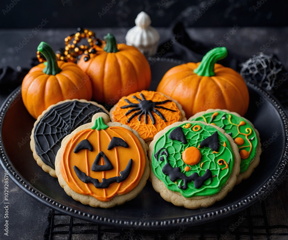 Halloween Themed Frosted Sugar Cookies