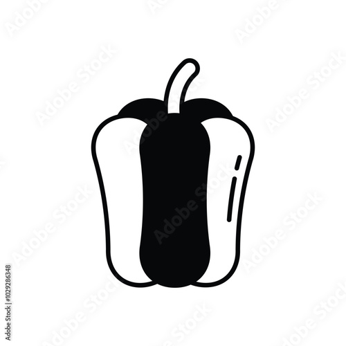 Bell Pepper vector icon stock illustration