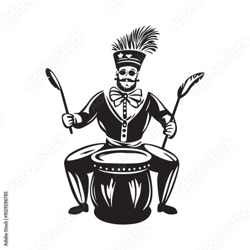 Circus Band Instrument Vector Images isolated on white background.
