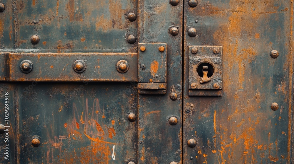 Fototapeta premium Open metal door w/ lock