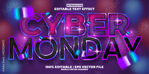 Cyber Monday editable text effect in new modern trend style