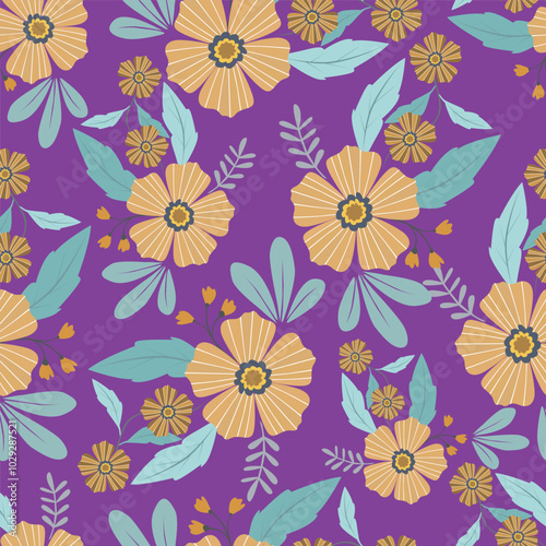 Wallpaper Mural Amazing seamless floral pattern with bright colorful small flowers. Torontodigital.ca