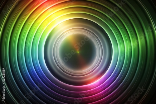 Vibrant 3D Gradient Circle with Rainbow Hues - High Depth of Field Color Burst