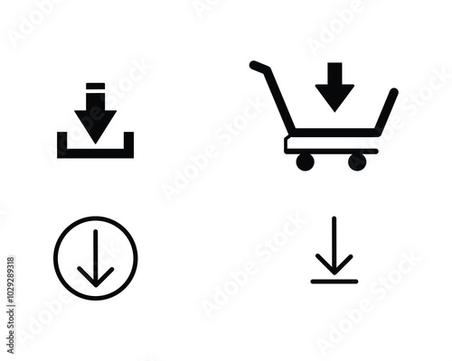 Download icons collection isolated on white background. Vector illustration