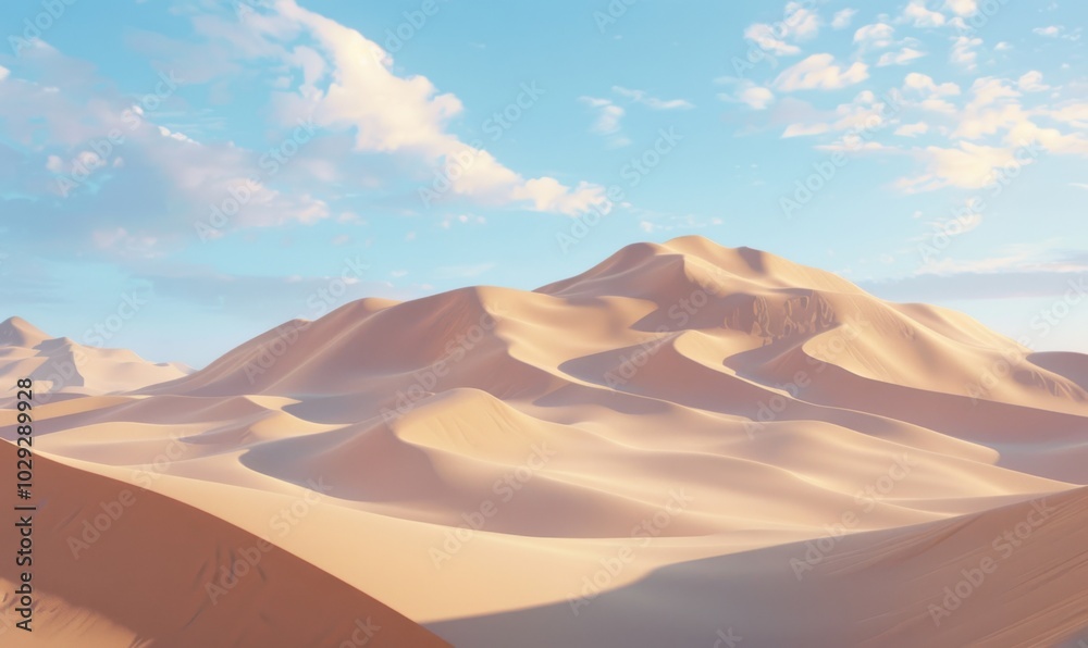 Arid desert landscape with towering sand dunes, 4K hyperrealistic photo Arid desert landscape with towering sand dunes, 4K hyperrealistic photo
