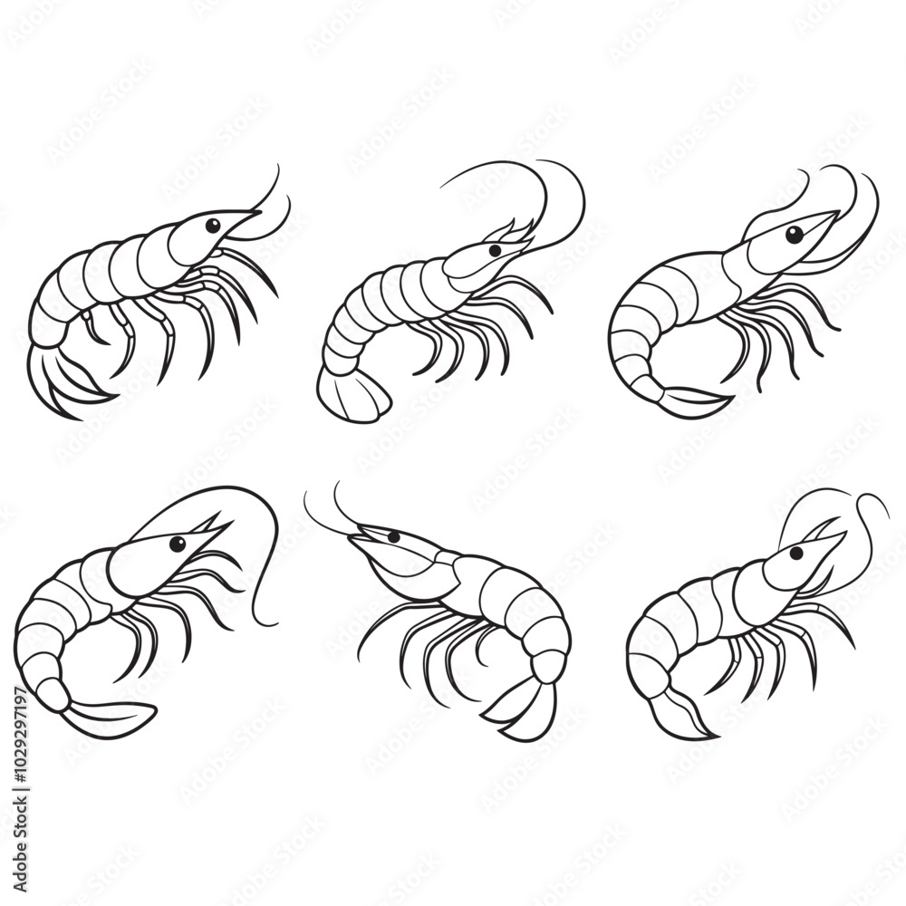 shrimp vector silhouette shrimp vector silhouette