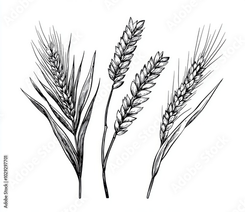 Wheat Ears Illustration.