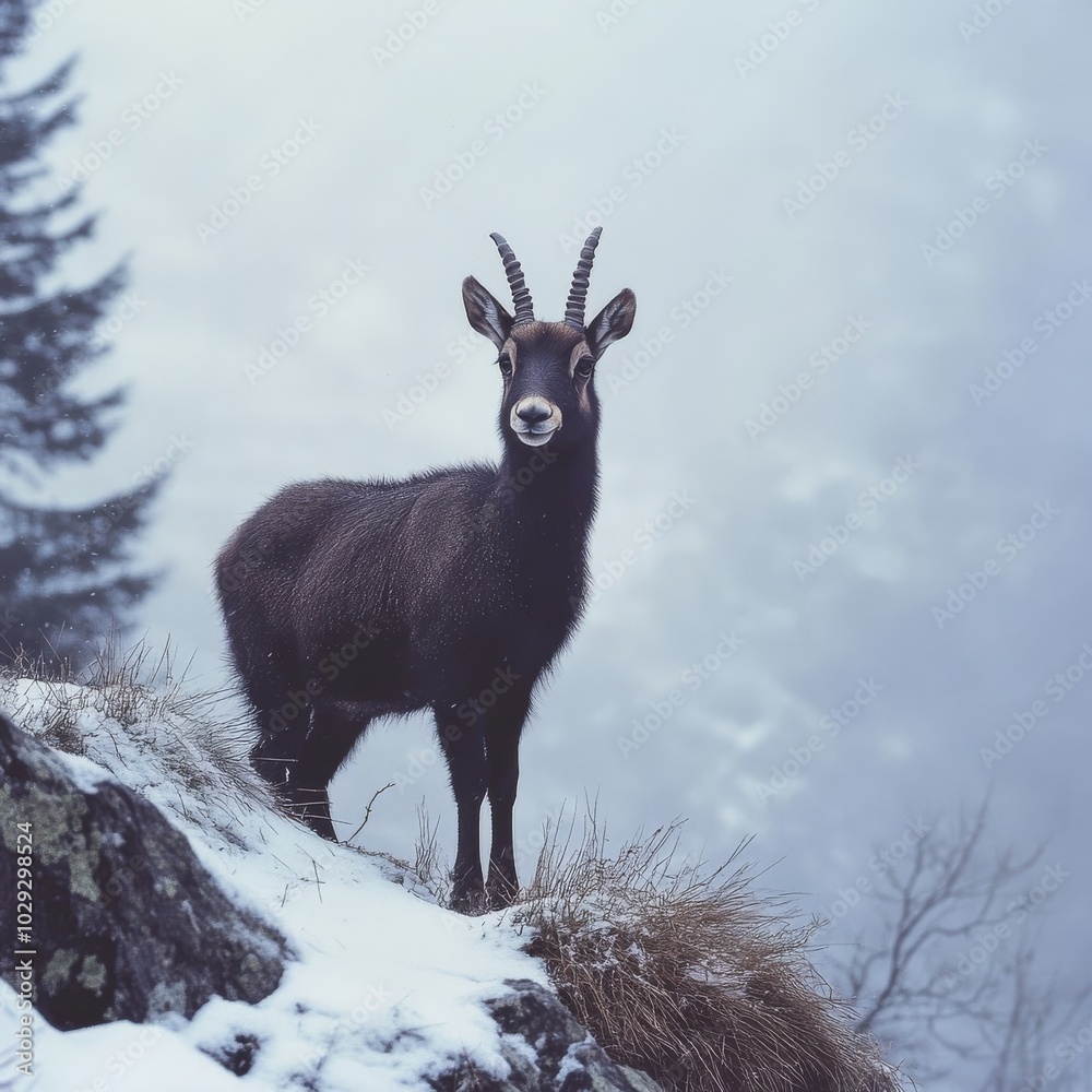 Obraz premium Chamois in Vosges Mountains, France