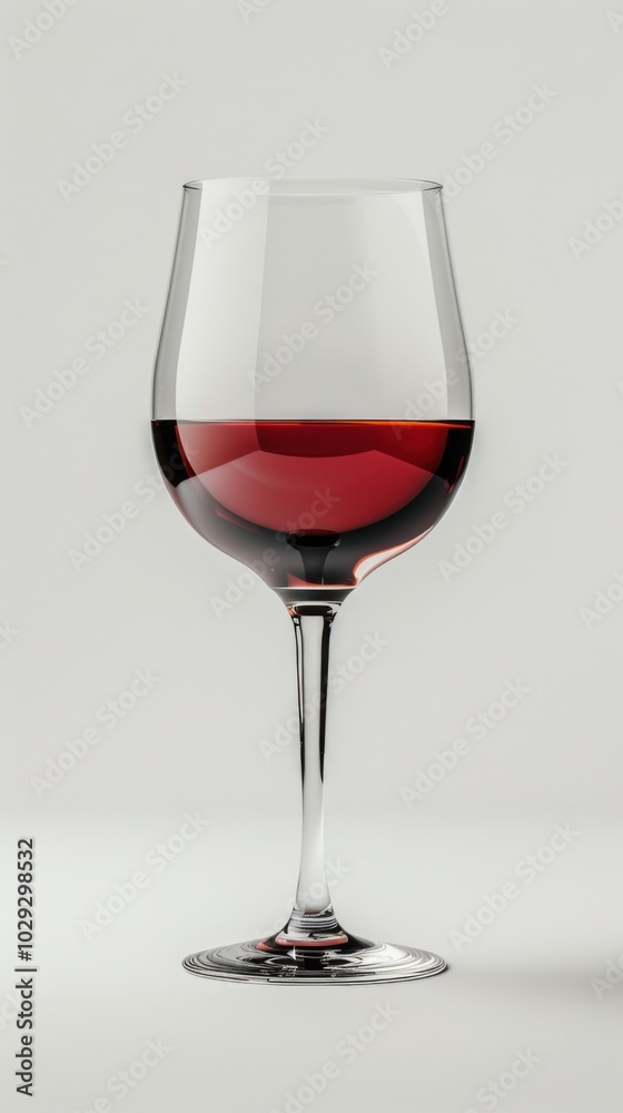 Elegant wine glass, white background, 4K hyperrealistic photo Elegant wine glass, white background, 4K hyperrealistic photo