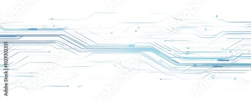 Blue circuit lines background vector, technology and digital connection concept on a white background Generative AI