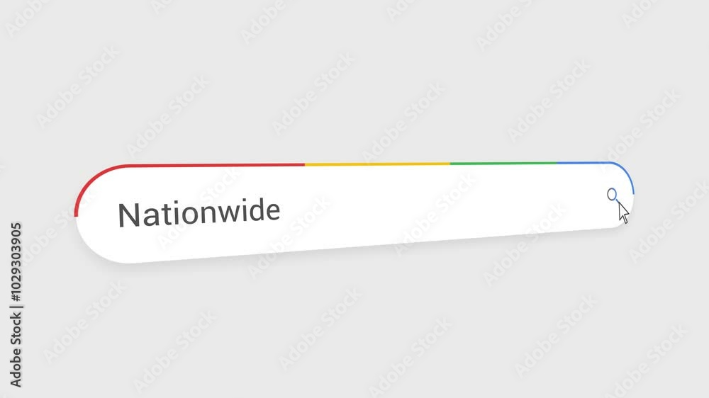 Typing Nationwide in Search Bar Animation | Close-Up Search Engine Interface | Web Search for Nationwide | Internet Browsing, Technology, and Digital Marketing Animation Video Typing Nationwide in Search Bar Animation | Close-Up Search Engine Interface | Web Search for Nationwide | Internet Browsing, Technology, and Digital Marketing Animation Video