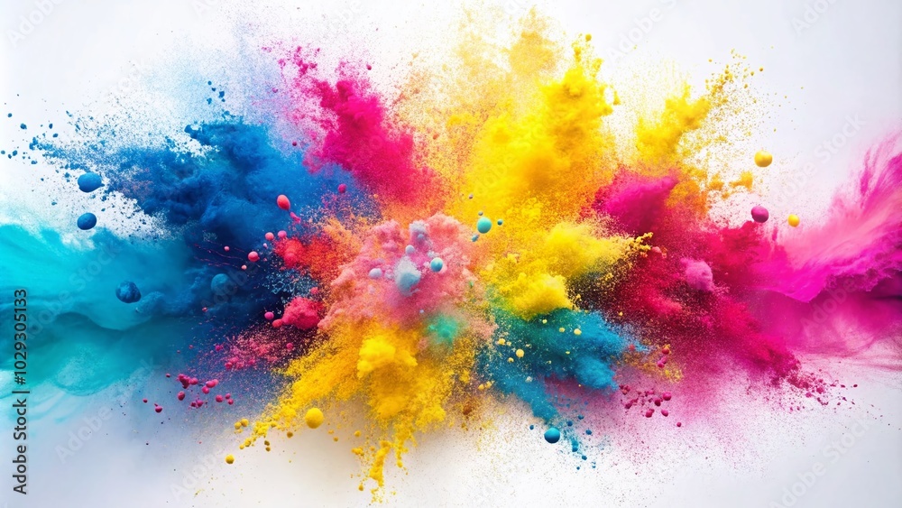 Obraz premium Vibrant Minimalist Holi Festival Banner Design for Celebrations