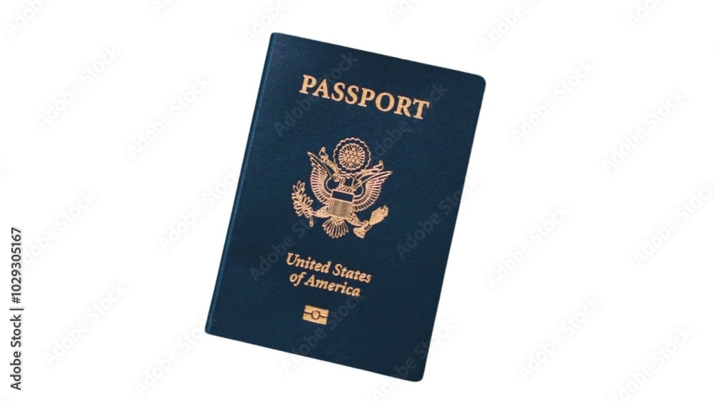 The United States of America (USA) official passport isolated on white background. The United States of America (USA) official passport isolated on white background.
