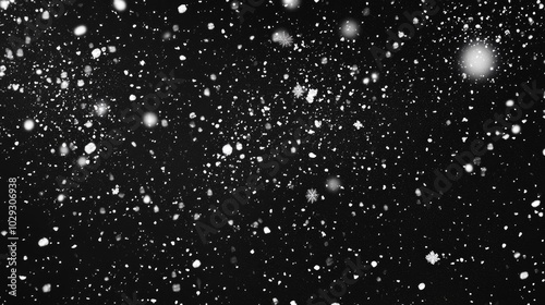 Background with a snowy blizzard on black