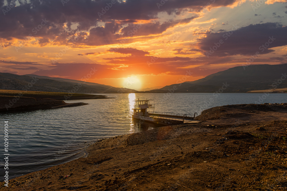 Ilısu Dam built on the Botan stream, a tributary of the Tigris River.