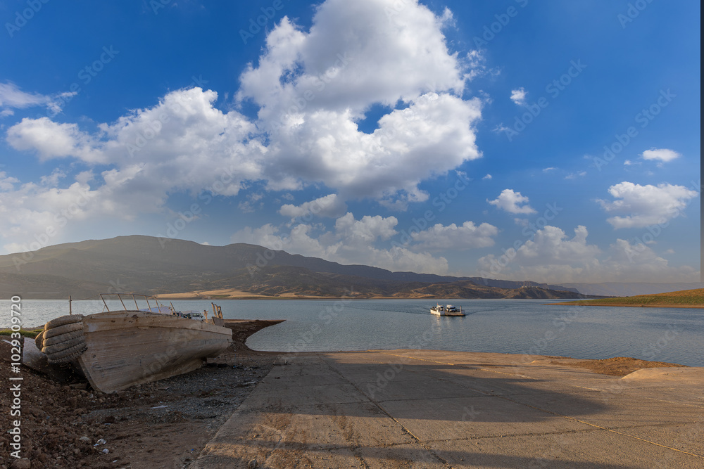 Ilısu Dam built on the Botan stream, a tributary of the Tigris River.