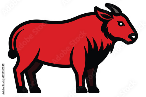 Solid color Takin animal vector design