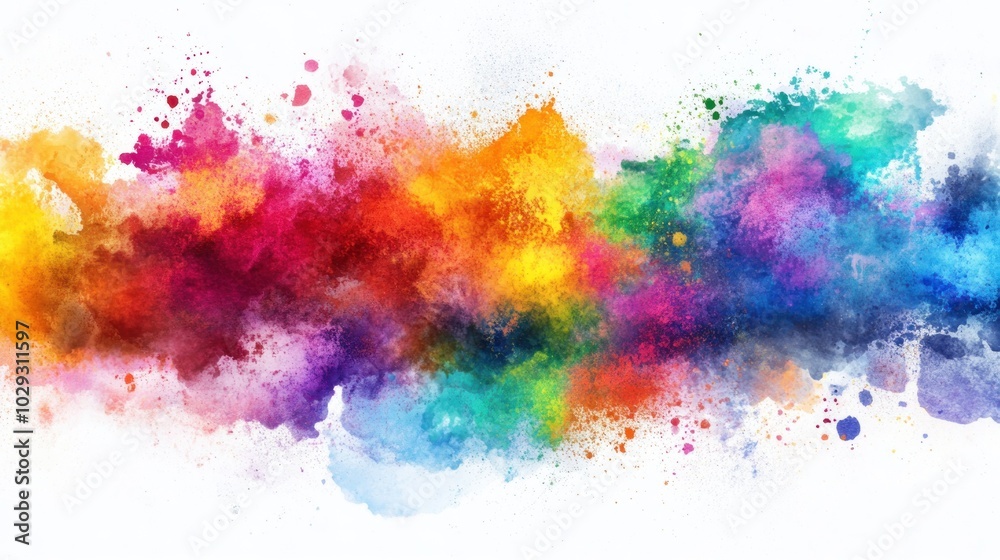 Fototapeta premium Abstract Colorful Watercolor Explosion on White Background